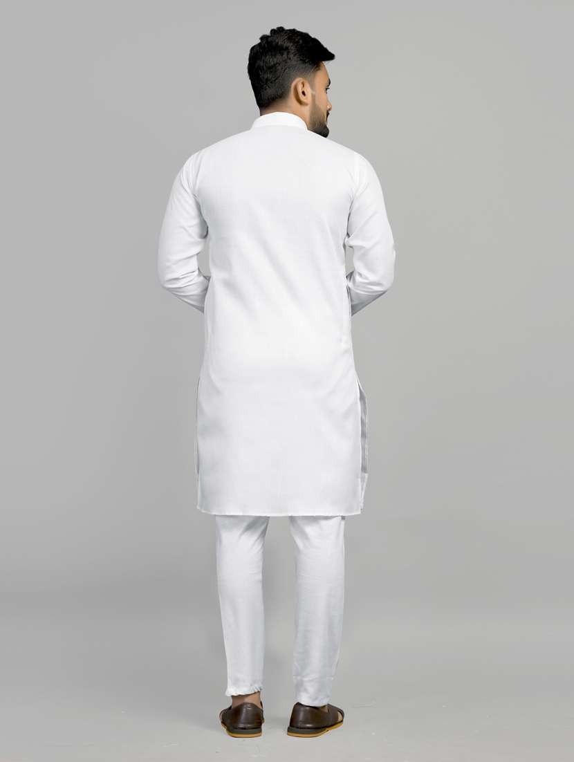 men pack of 2 solid mandarin neck kurta - 20754775 -  Standard Image - 2