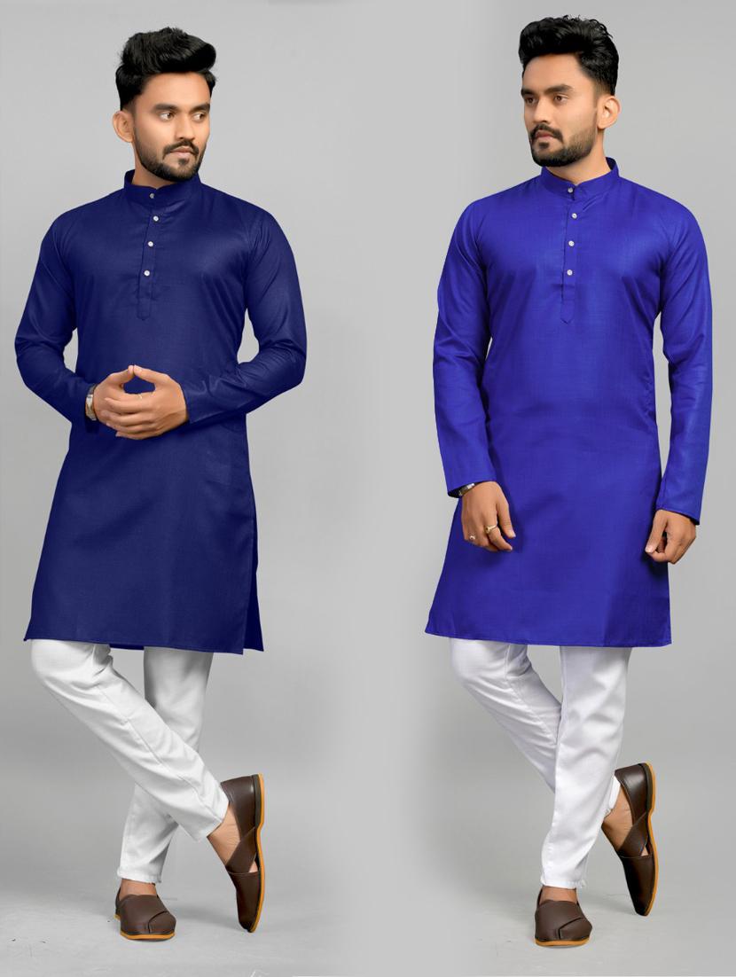 men pack of 2 solid long kurta - 20754798 - Zoom Image - 0