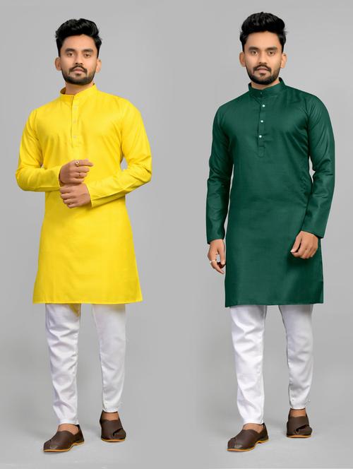 pack of 2 multi coloured solid long kurta - 20754818 - Standard Image - 0