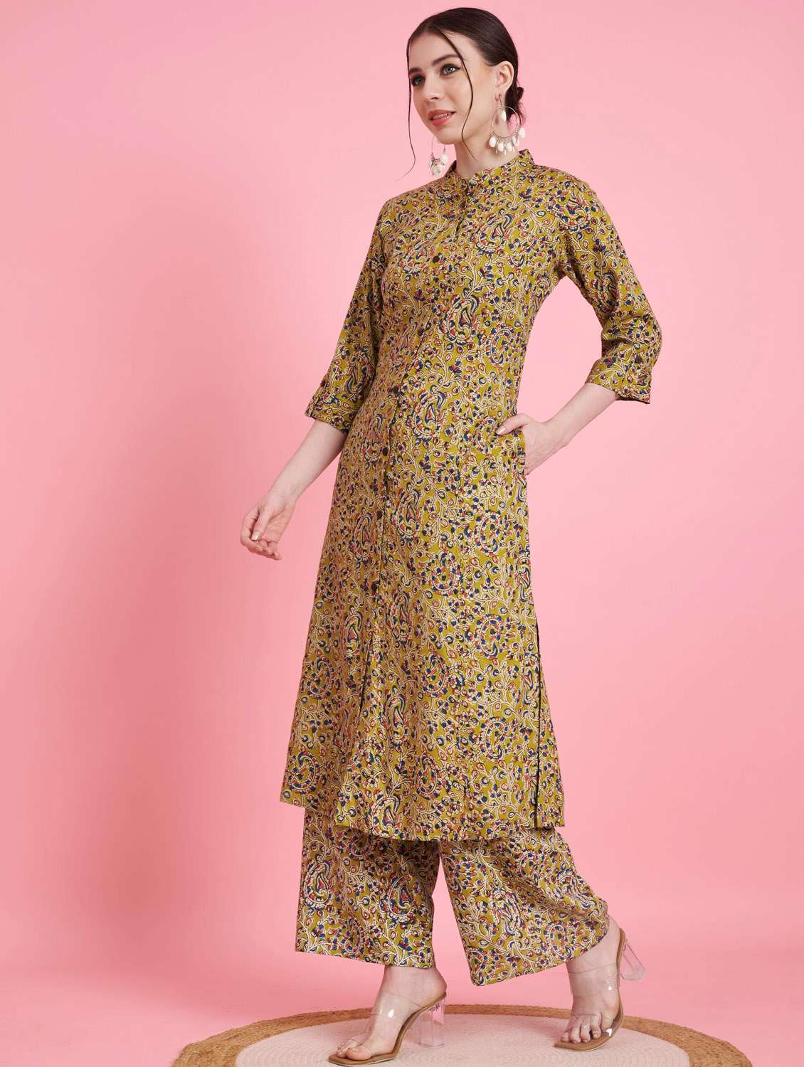 green kurta pant set - 20754863 -  Standard Image - 2