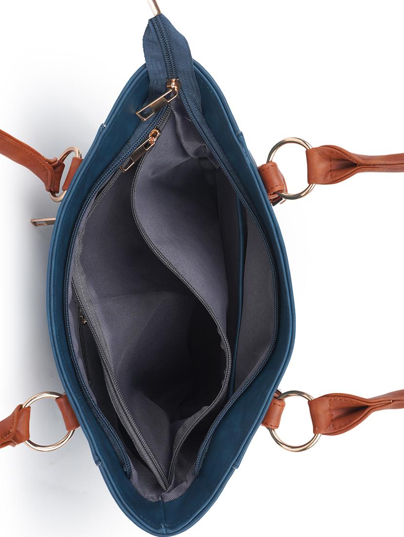 blue leatherette (pu) handbag - 20755066 - Standard Image - 2