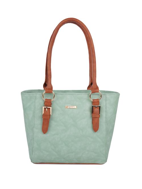 green leatherette (pu) handbag - 20755068 -  Standard Image - 0