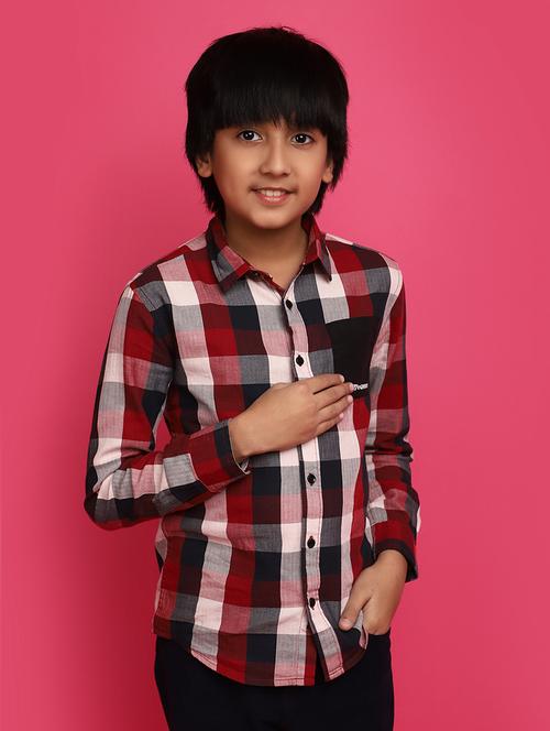 red cotton shirt - 20755241 - Standard Image - 0