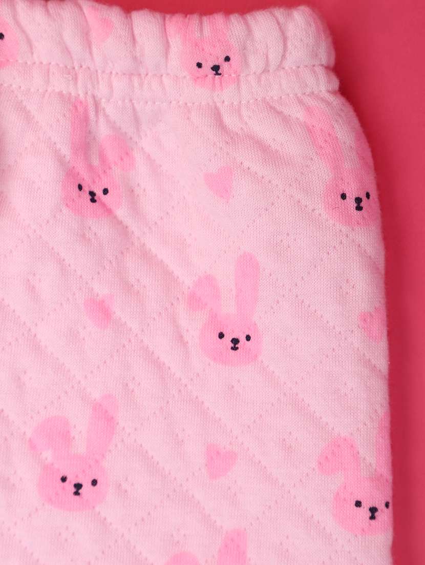 pink printed detailed hooded shirt & pyjama set - 20755265 - Standard Image - 2