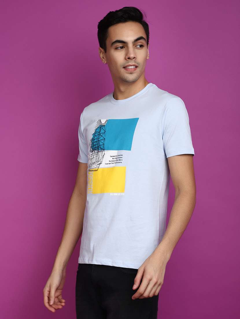 men round neck front print t-shirt - 20755282 -  Standard Image - 2