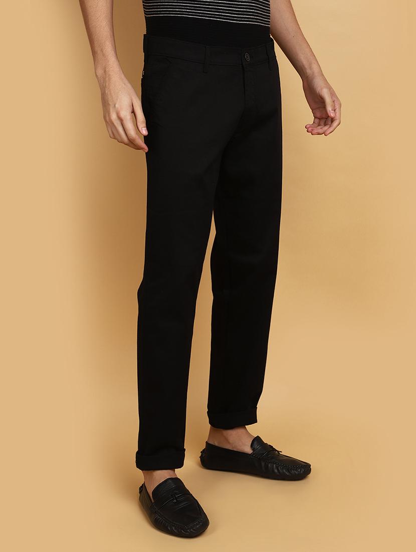 men black solids chinos casual trouser - 20755484 - Standard Image - 2