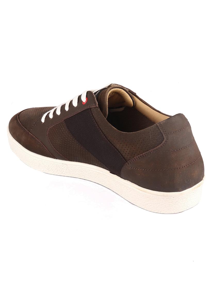 brown leather lace up sneakers - 20756022 - Standard Image - 2