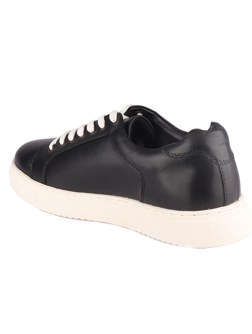 black leather lace up sneakers - 20756030 - Standard Image - 2