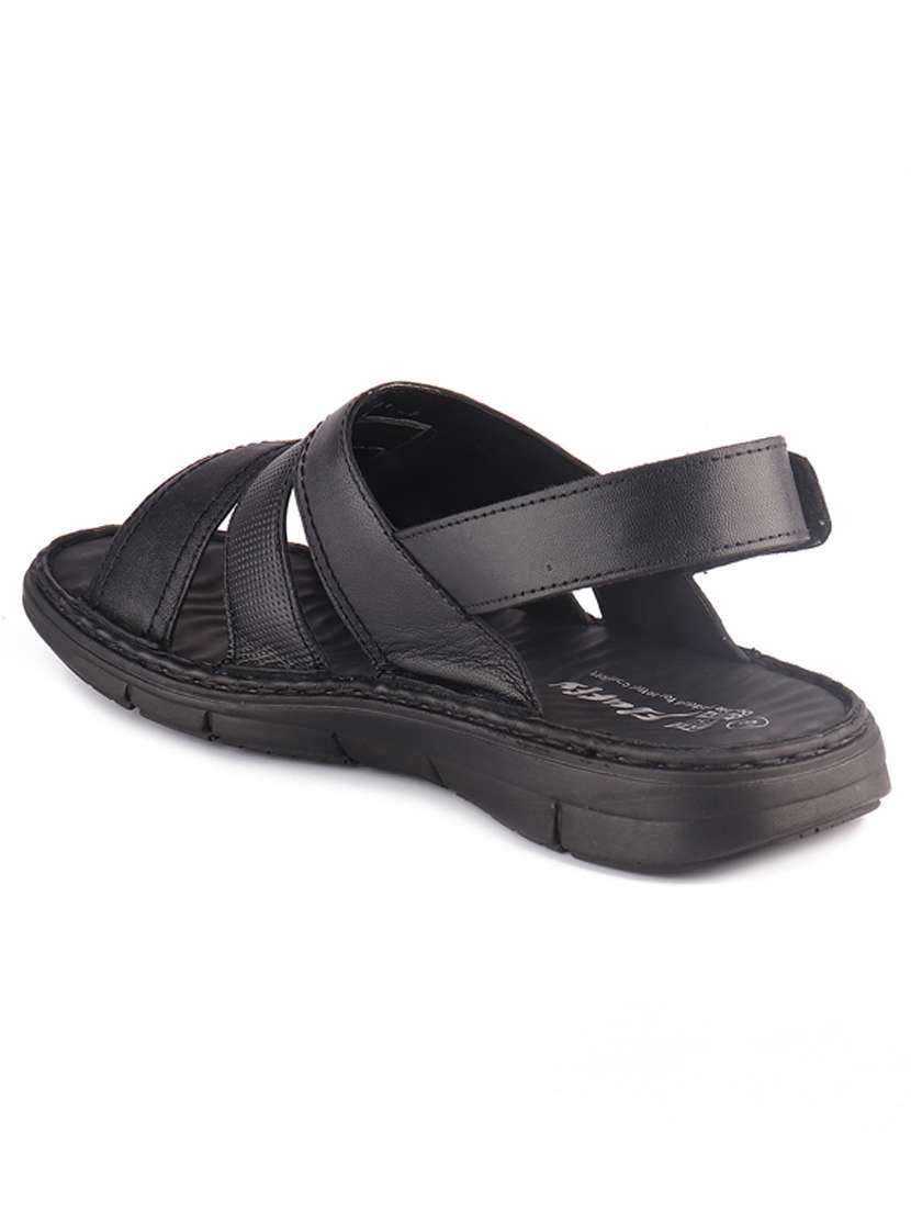 black leather back strap sandals - 20756044 -  Standard Image - 2