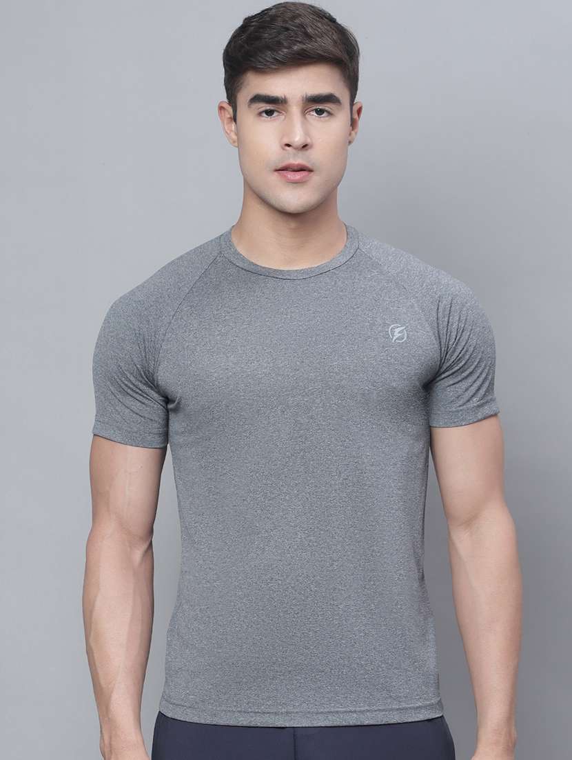 grey short sleeve plain t-shirt - 20757323 - Zoom Image - 0