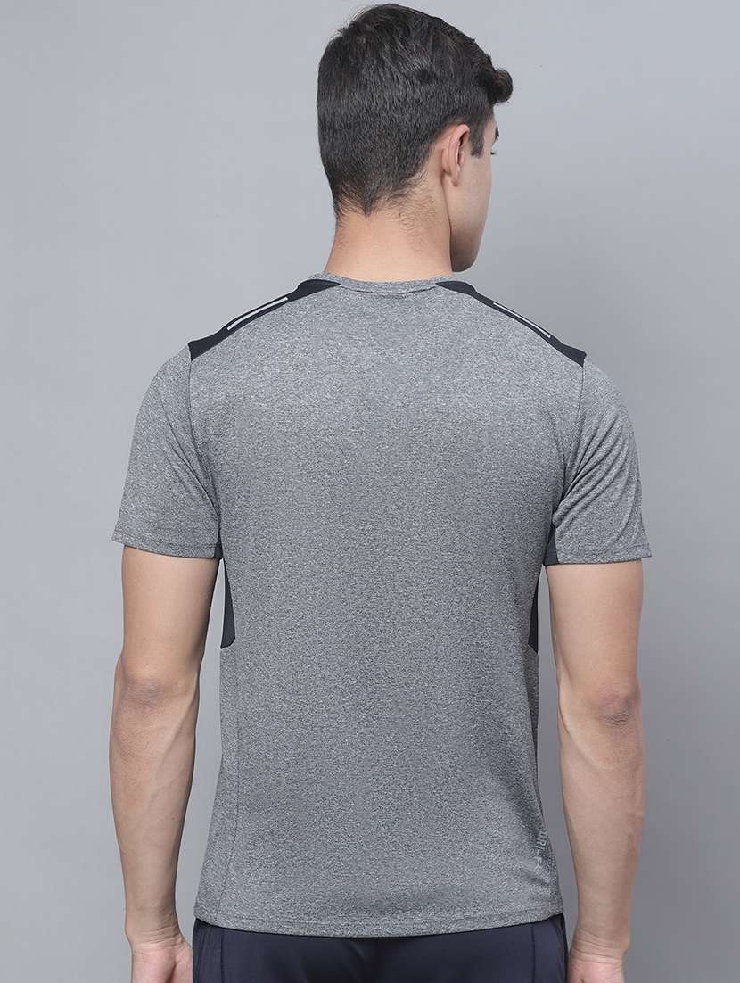 solid grey shoulder taped t-shirt - 20757326 - Standard Image - 2
