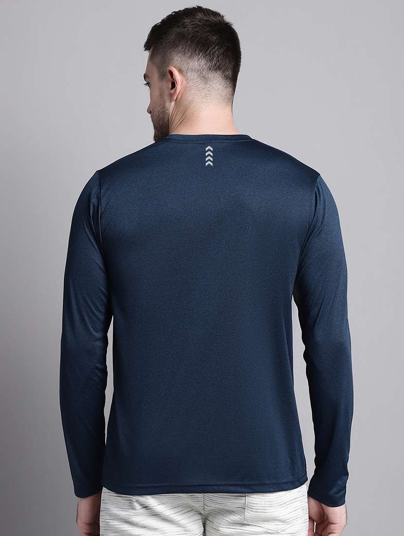 men navy blue round neck t-shirt - 20757347 - Standard Image - 2