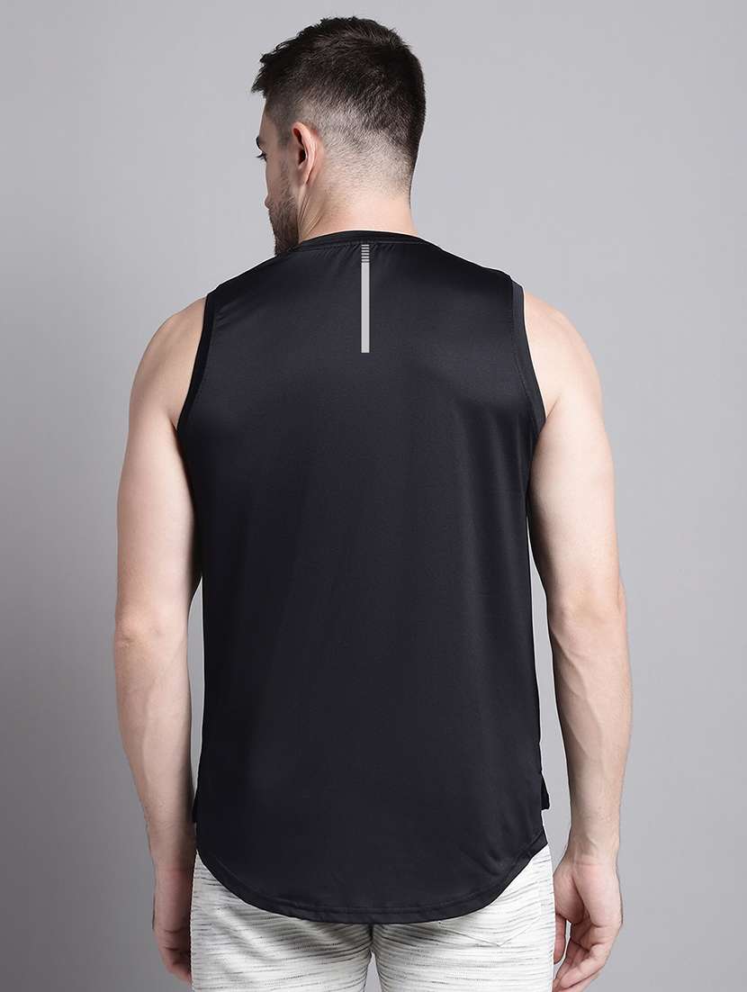 solid black sleeveless t-shirt - 20757354 - Standard Image - 2