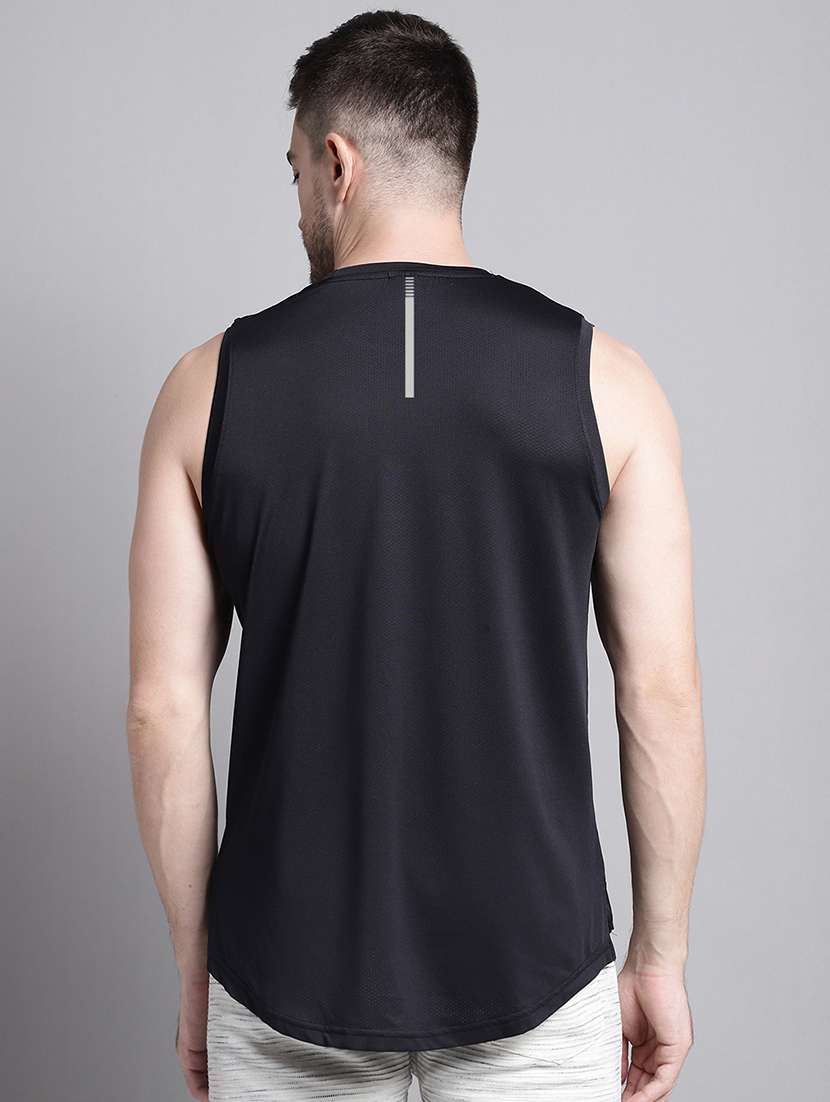 solid black sleeveless t-shirt - 20757355 - Standard Image - 2