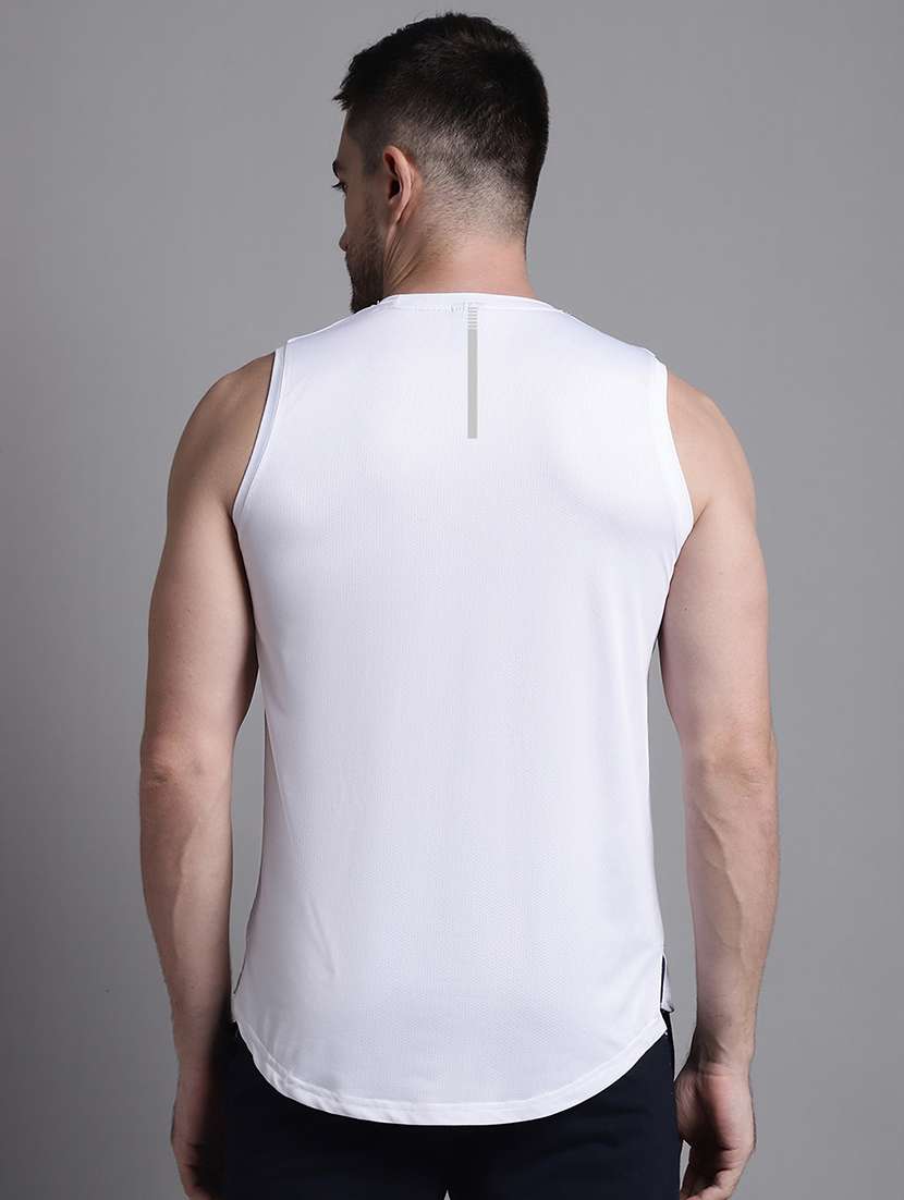 white sleeveless plain t-shirt - 20757356 - Standard Image - 2