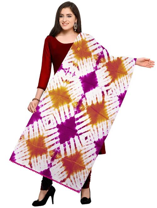 women orange & pink tie & dye dupatta - 20757390 -  Standard Image - 0