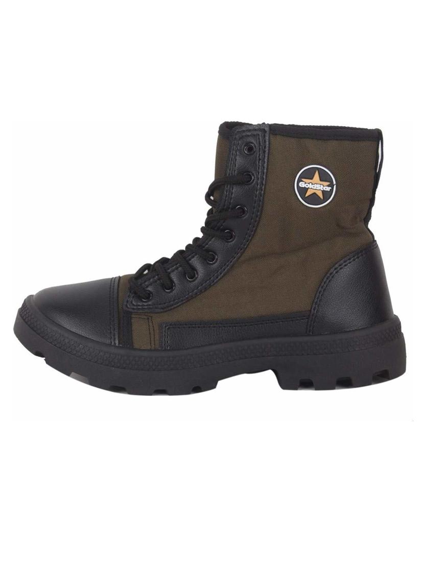 men olive green lace up hiking boots - 20757430 - Standard Image - 2