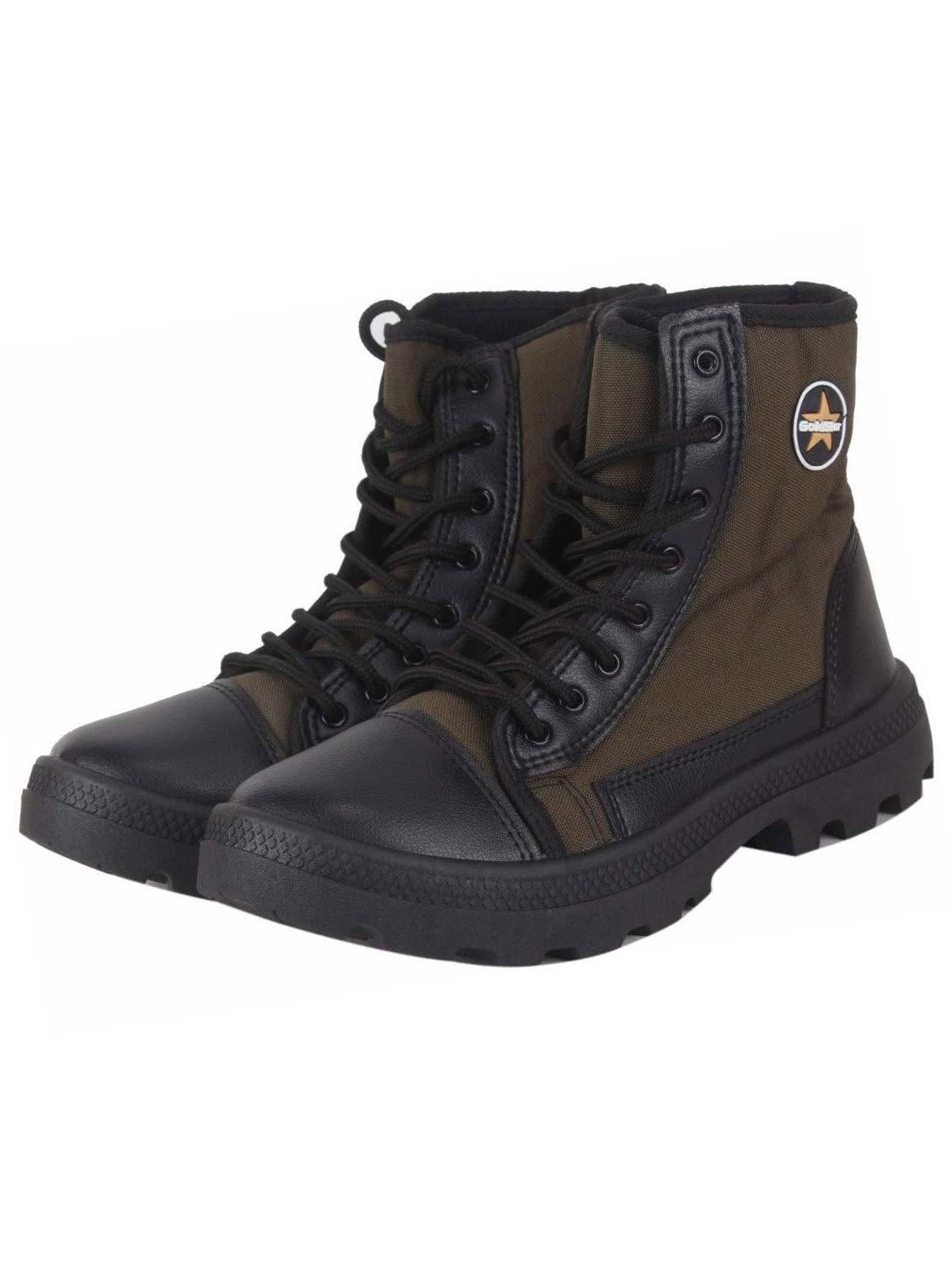 men solid brown hiking boots - 20757433 - Standard Image - 2