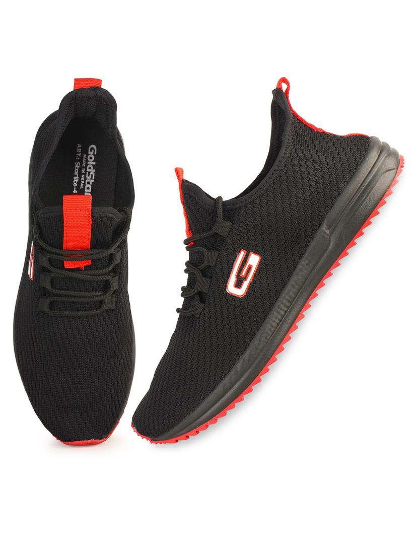 solid black lace up sports shoes - 20757456 - Standard Image - 2