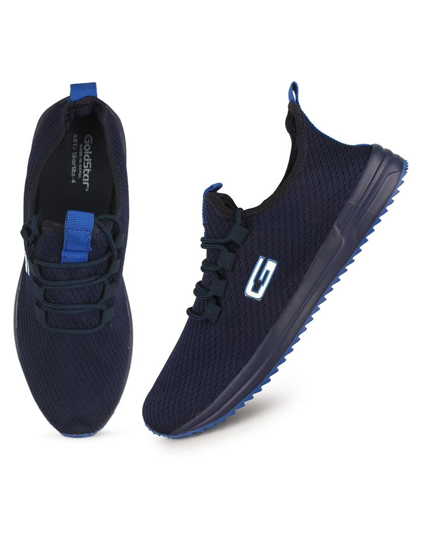 navy blue lace up sports shoes - 20757459 - Standard Image - 2
