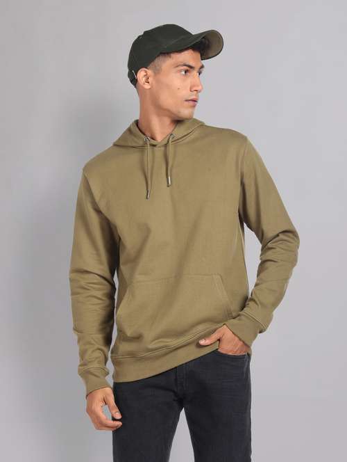solid green hooded sweatshirt - 20757479 - Standard Image - 0
