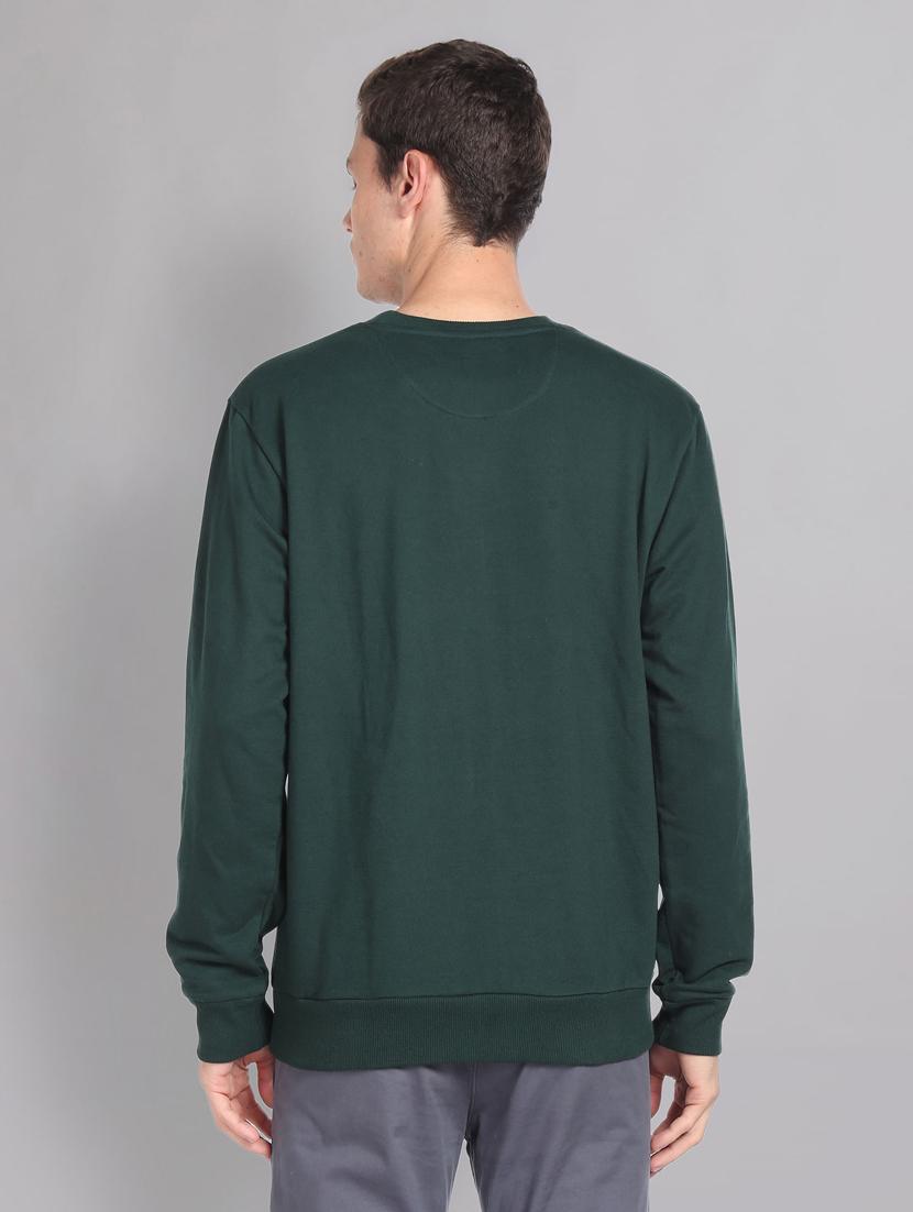 green plain round neck sweatshirt - 20757480 - Standard Image - 2