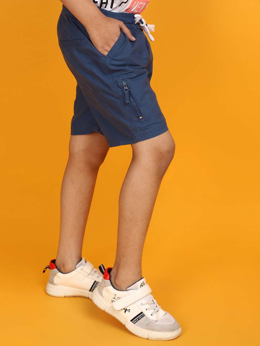 boys blue solid shorts - 20764141 -  Standard Image - 2