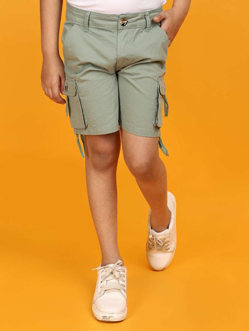 boys mid rise cotton shorts 