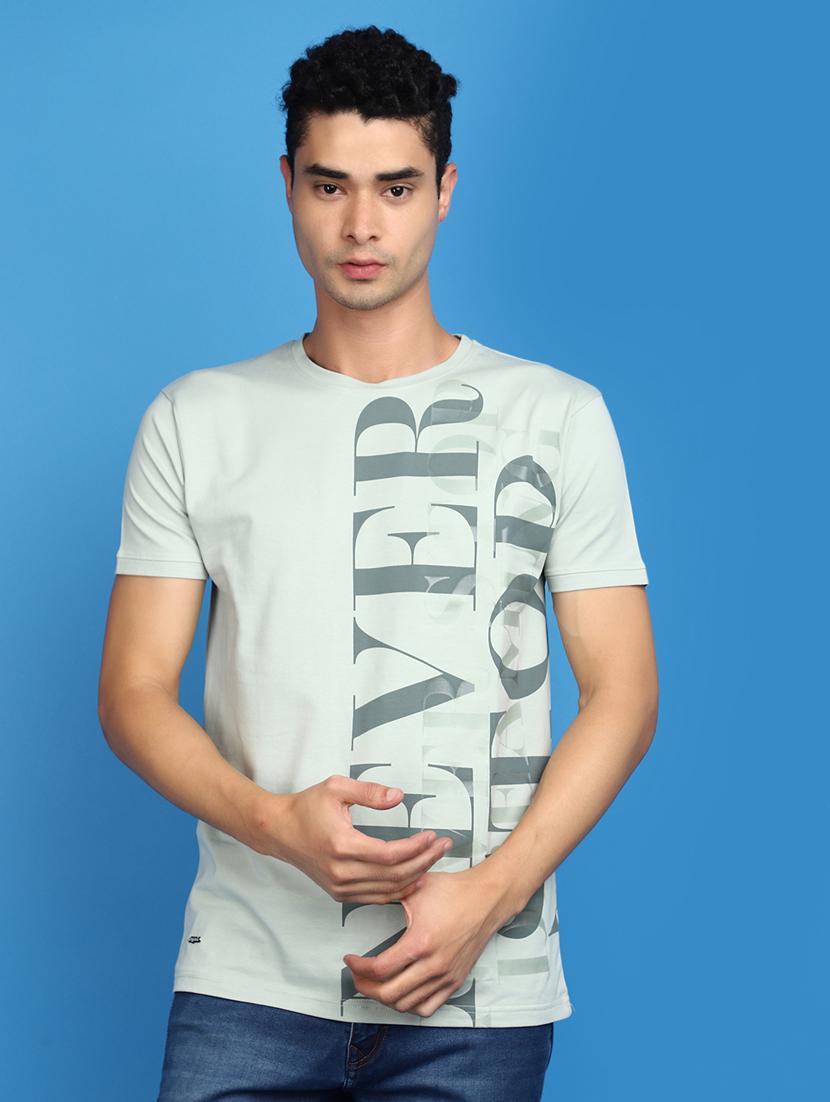 men round neck typographic print t-shirt - 20764177 -  Zoom Image - 0