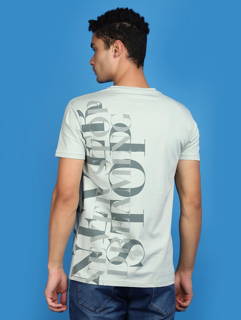 men round neck typographic print t-shirt - 20764177 - Standard Image - 2