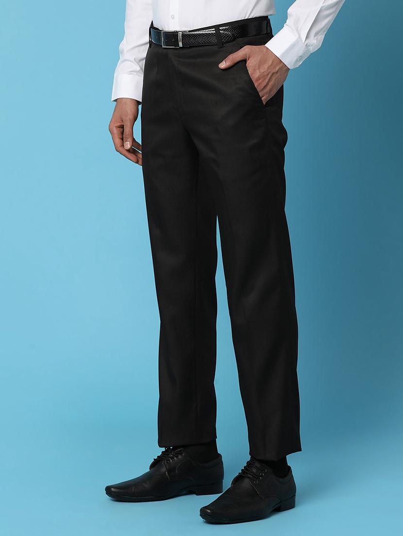 men solid mid rise full length formal trouser - 20764309 - Standard Image - 2