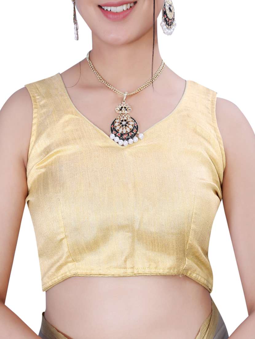 turquoise self design tussar saree with blouse - 20764717 -  Standard Image - 2