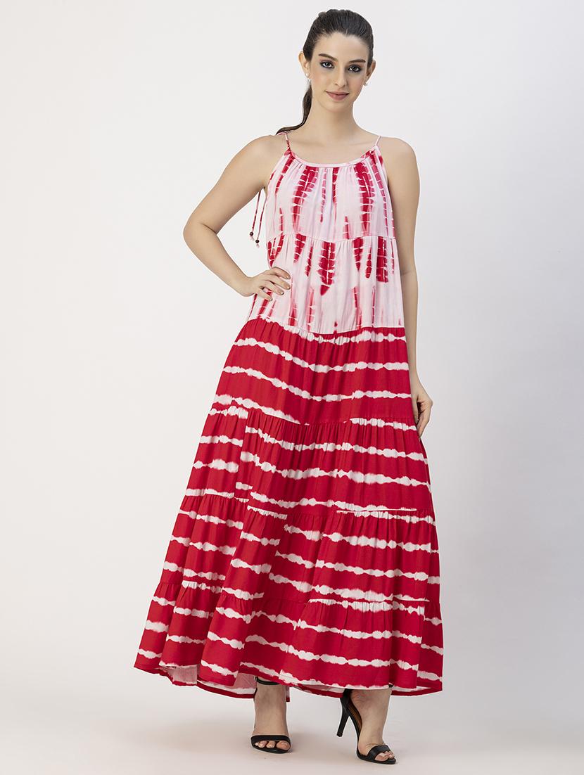 women tie & dye halter neck tiered dress - 20765891 - Zoom Image - 0