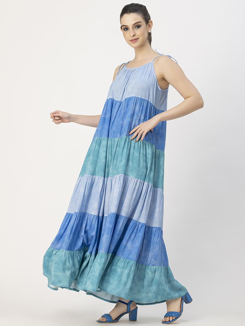 women halter neck tiered maxi dress - 20765892 - Standard Image - 2