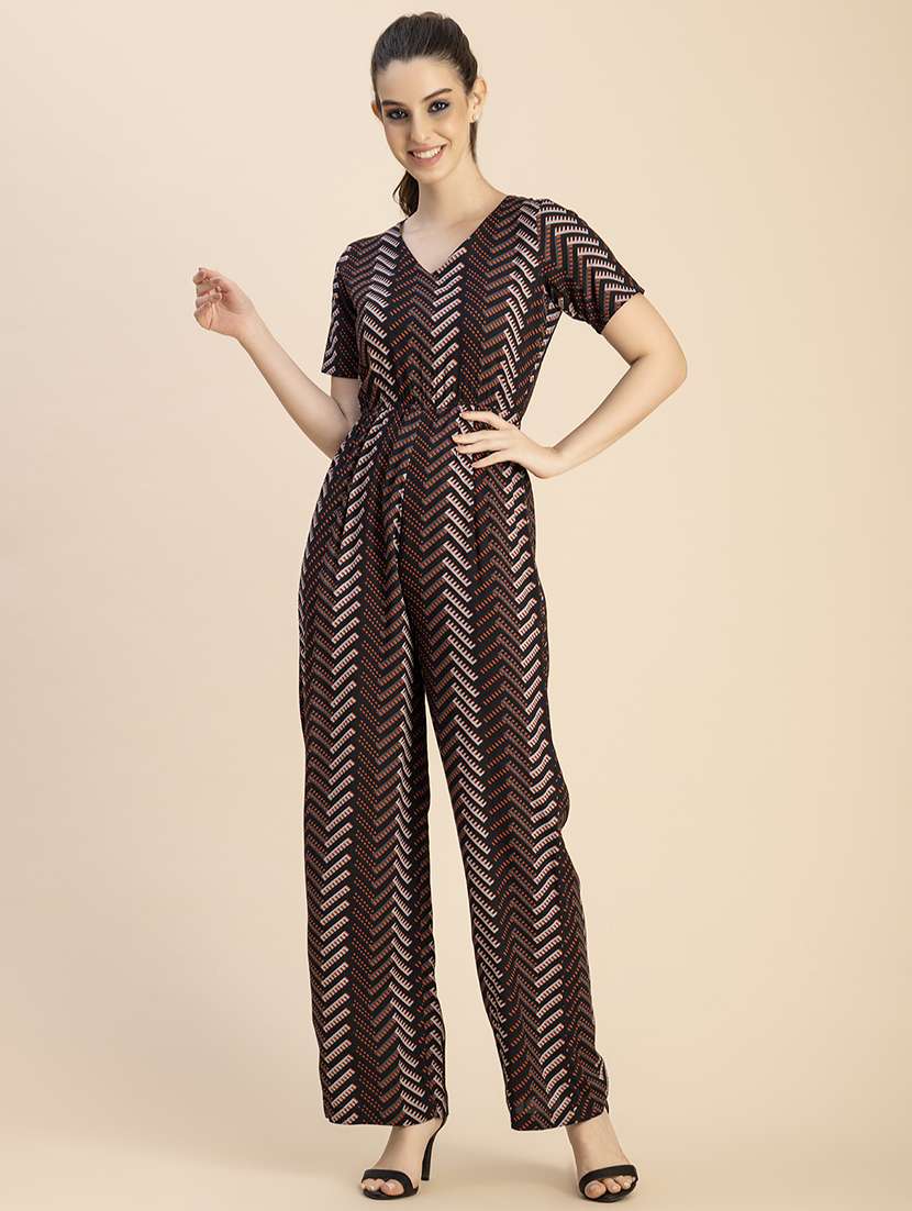 women printed full length jumpsuit