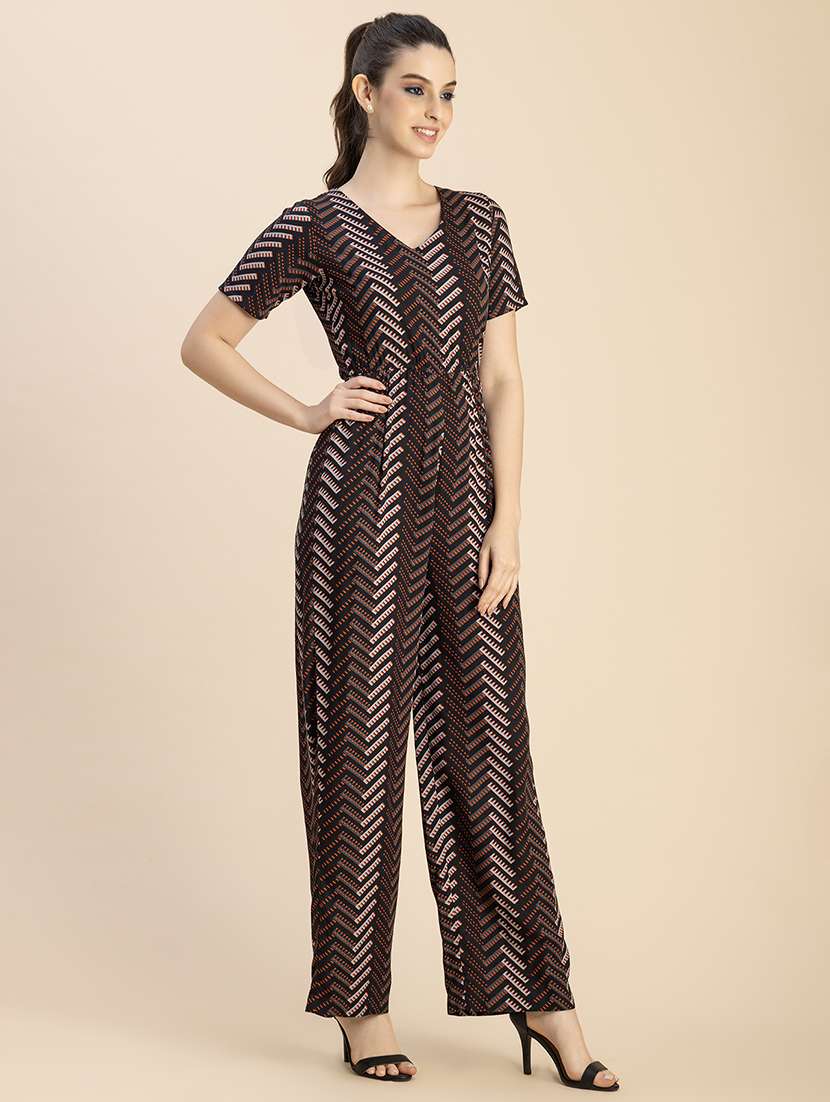 women printed full length jumpsuit - 20765915 - Standard Image - 2