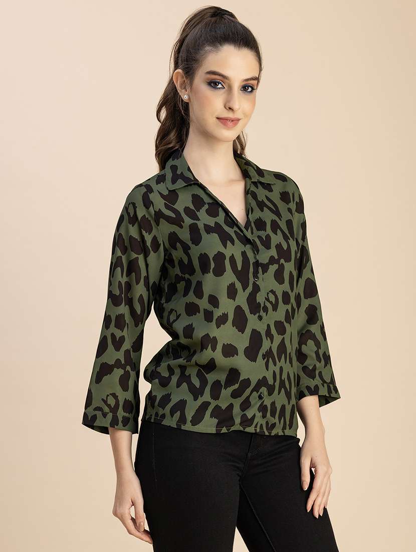 women animal print collared shirt - 20765953 -  Standard Image - 2