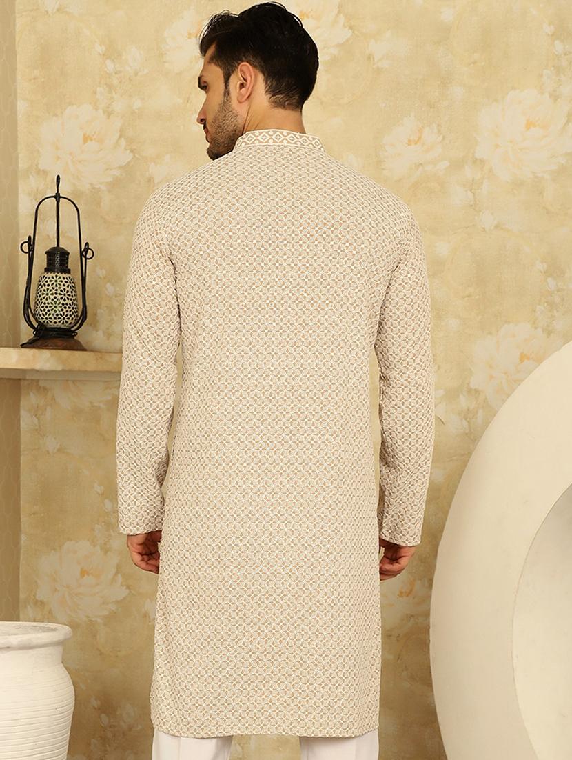 men embroidered long sleeve kurta - 20766342 - Standard Image - 2