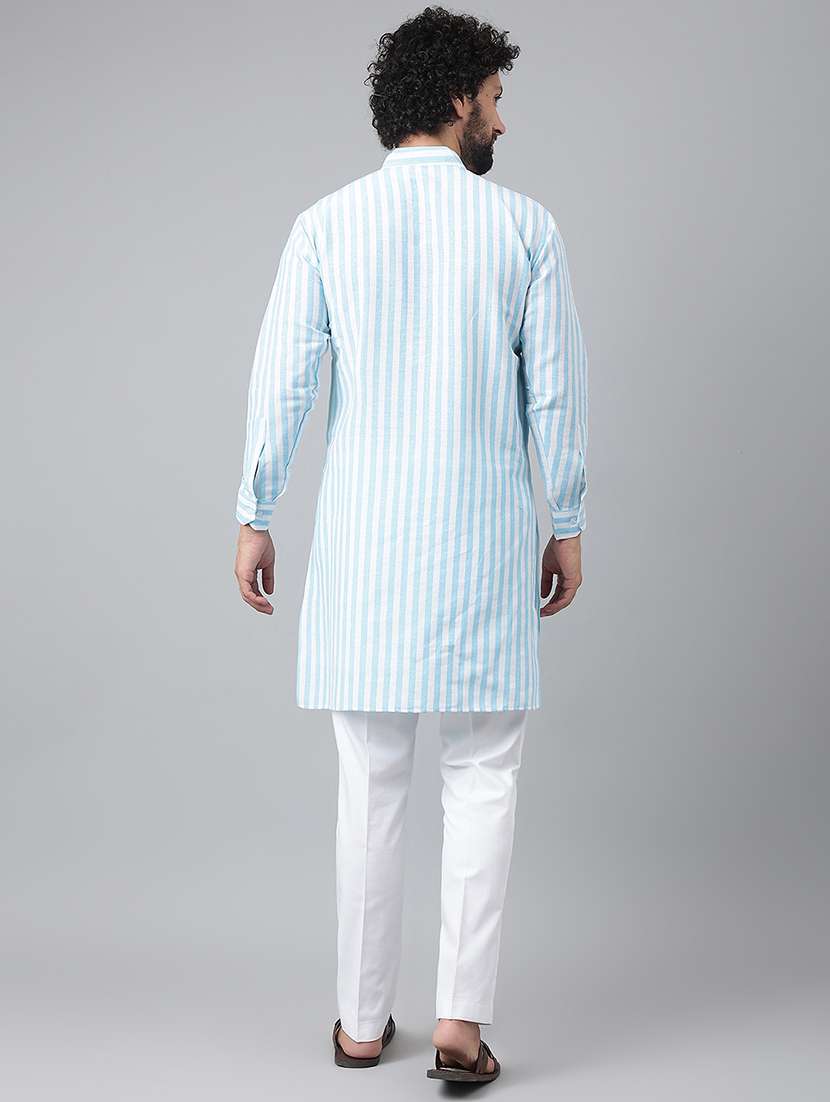 ai aqua cotton blend long  kurta - 20766373 -  Standard Image - 2