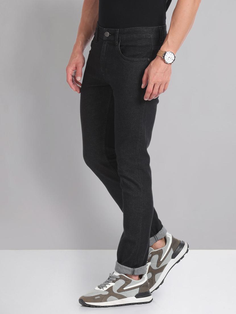 black cotton plain jeans - 20766896 - Standard Image - 2