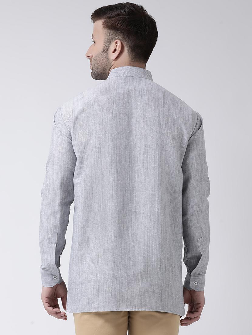 men self design cotton short kurta - 20767048 - Standard Image - 2