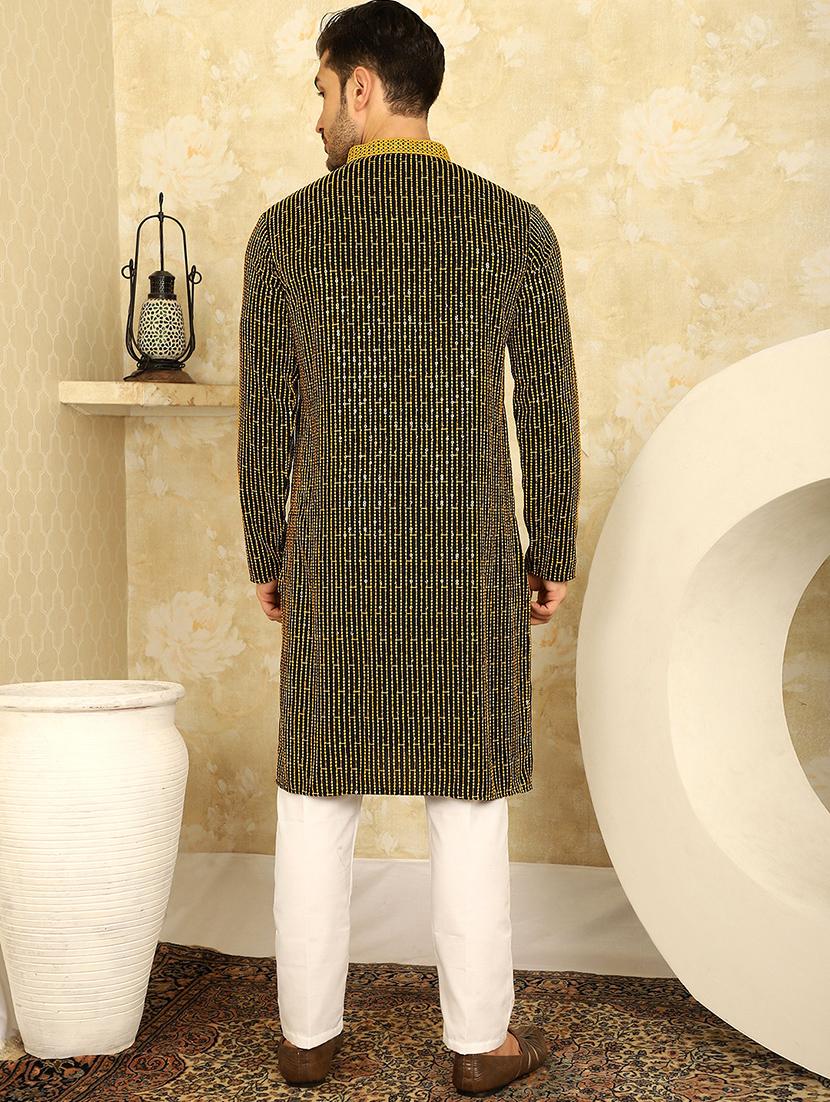 yellow viscose kurta pyjama ethnic wear set - 20767174 - Standard Image - 2