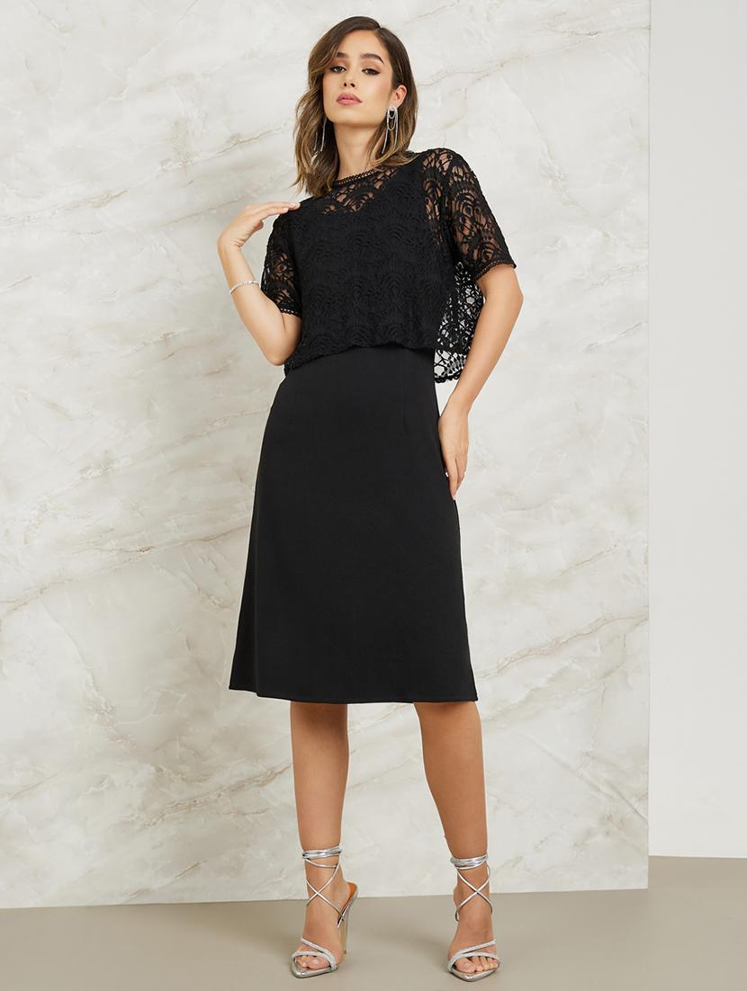 women black solid sheath dress - 20767216 -  Zoom Image - 0