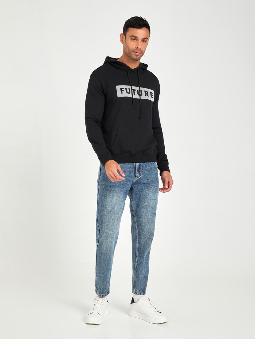 hooded neck chest printed sweatshirt - 20767306 - Standard Image - 2