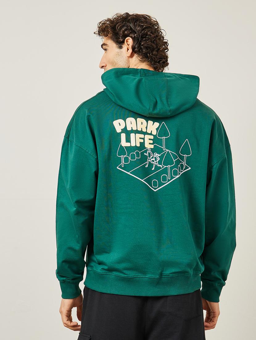 green cotton back print sweatshirt - 20767323 - Standard Image - 2
