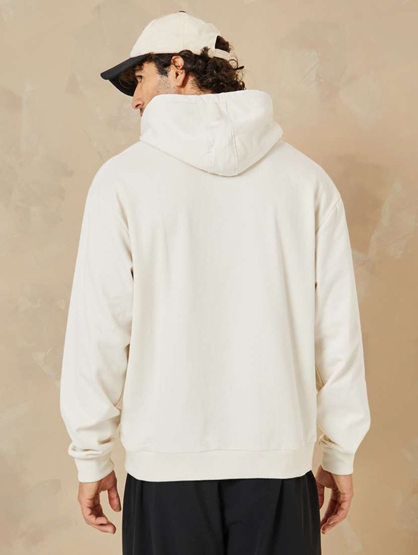 Men Cream Cotton Plain Sweatshirt - 20767343 -  Standard Image - 2