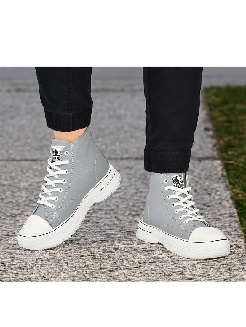 grey fabric sneakers - 20767378 -  Standard Image - 2