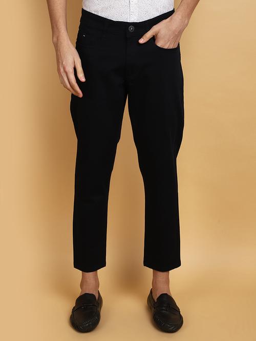 men mid rise solid chinos casual trouser - 20767525 -  Standard Image - 0