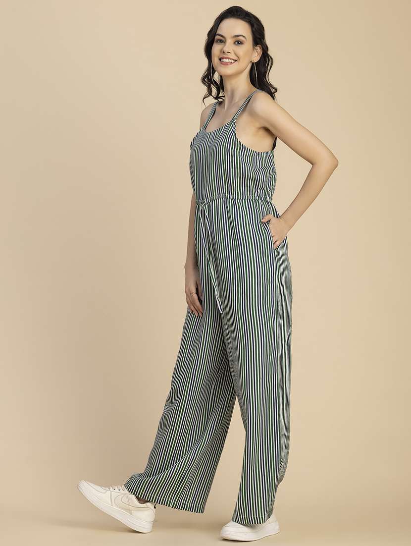 women striped sleeveless full leg jumpsuit - 20767569 -  Standard Image - 2