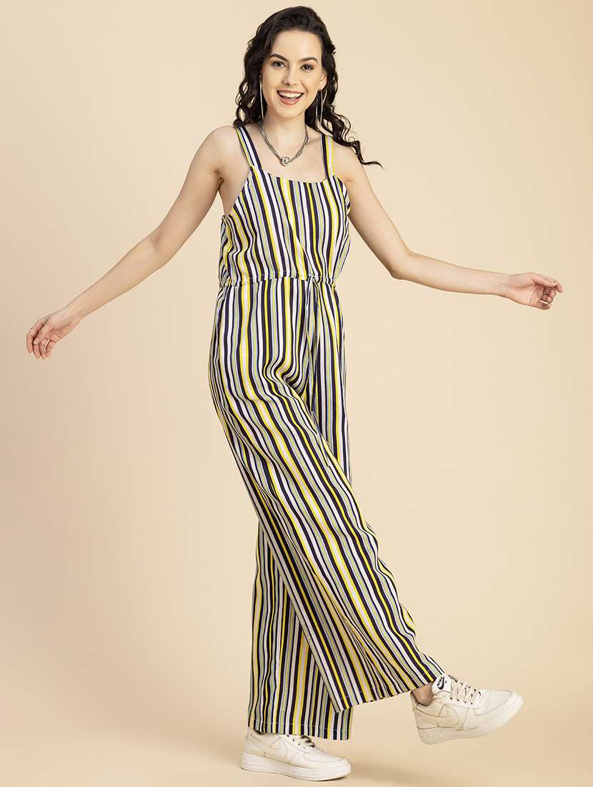 women striped full length jumpsuit - 20767571 - Standard Image - 2